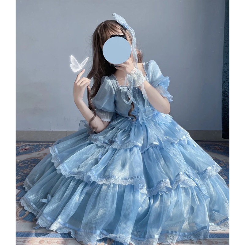 スウィートロリータ ロリータドレス ウェディングop エレガントでゴージャスなパフスリーブドレス 11,219円