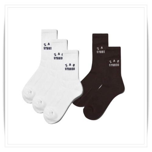 ソックス IAB Studio Socks White Black (5 Pack)