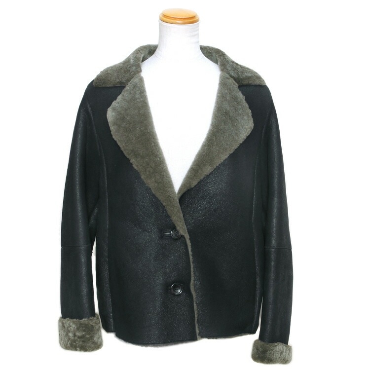本革 ムートン Wフェイス ファー ジャケット ブラック 送料無料 レディース ギフト プレゼント 27,740円
