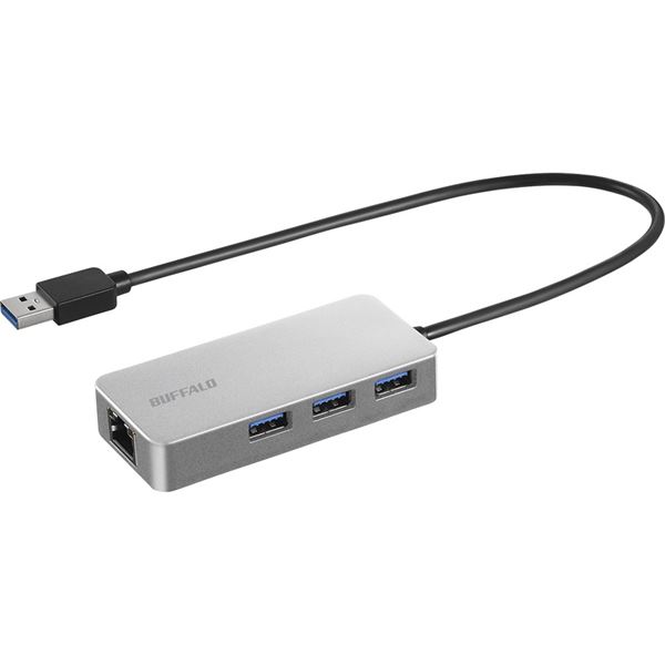 バッファロー Giga対応 USB-A LANアダプターハブ付 シルバー LUD-U3-AGHSV