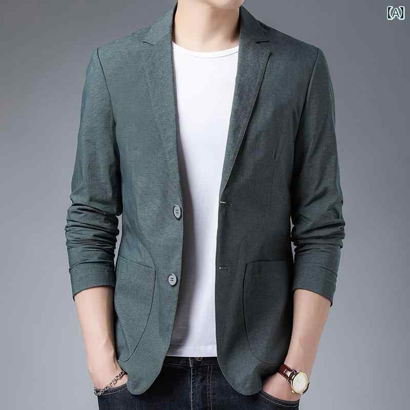 スーツ　ジャケット　カジュアル ポール 2025 春の メンズスーツ ハイエンド ライト カジュアル ウエスタン 中年 ビジネス 小さい スーツ ジャケット