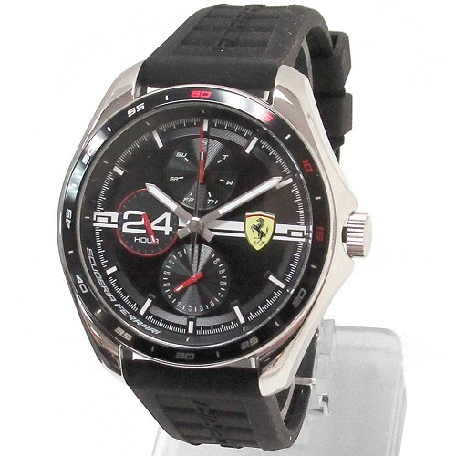 Scuderia フェラーリ Ferrari スクーデリア スピードレーサー シリコン ストラップ ブラック ダイヤル クオーツ メンズ ウォッチ 0830818