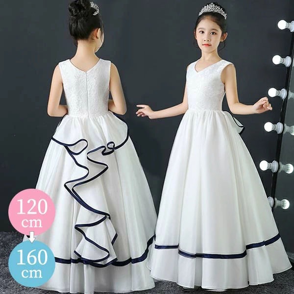 ピアノ発表会 ドレス 中学生 ワンピース ジュニアドレス 七五三 キッズドレス ドレス ピアノ 発表会 子供ドレス ワンピース お姫様 上品 エレガント 女の子 シンプル 結婚式 子供 袖なし ロング