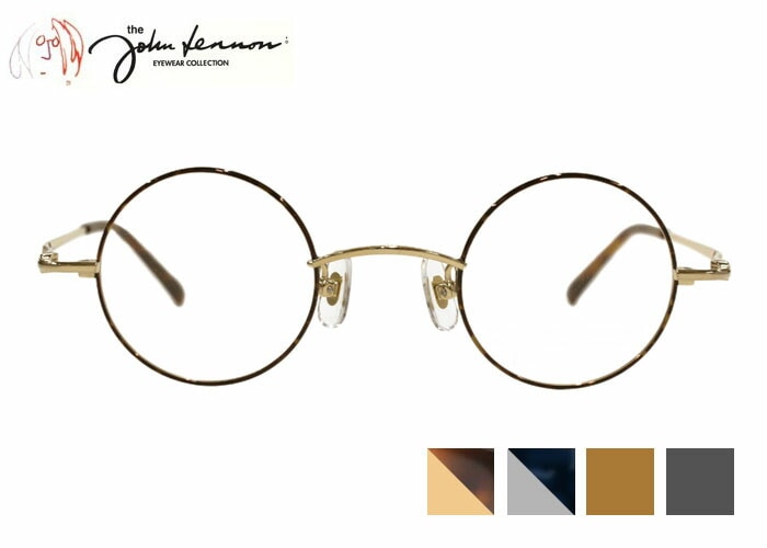 メガネ ジョンレノン jl-1128 39ロ25 ラウンド jl8 フルリム チタン 日本製 レトロ アンティ－ク 度付き 伊達 老眼鏡 遠近両用 強度近視