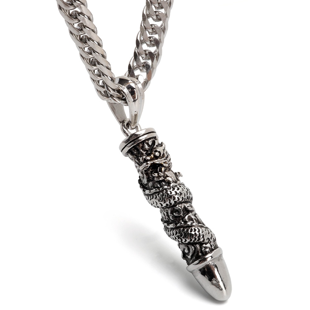 ステンレス ドラゴン バレットネックレス [n966-n348-s-7mm]