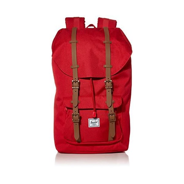 Herschel Little America Laptop Backpack， Red/Saddle Brown， Classic 25.0L 並行輸入品