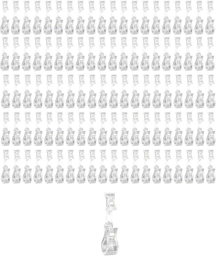 ポップクリップ クリップホルダー 両端360度回転 価格表示・値札・展示用 透明(100個, 高さ11cm)
