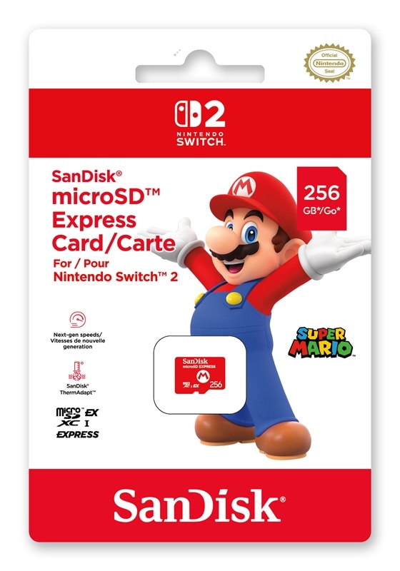 任天堂認証/日本国内仕様【Switch 2用】SanDisk microSD Express Card 256GB for Nintendo Switch 2　クロネコヤマト宅急便で安心お届け