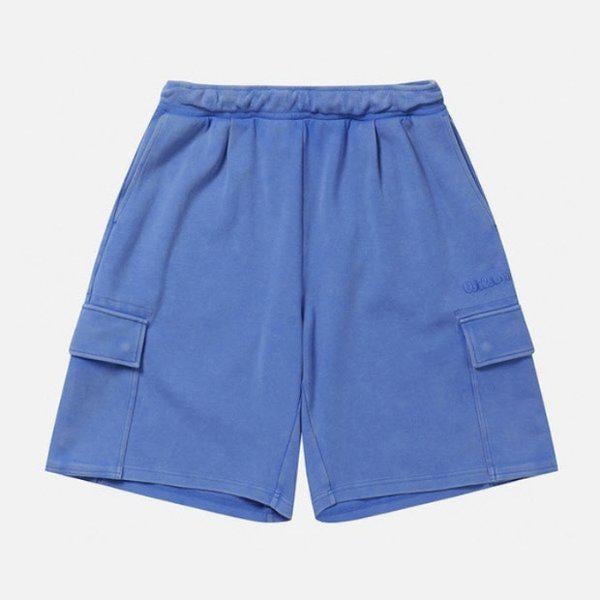 ショートパンツ JQS W241001LFH31-BLU メンズ ヴィンテージウォッシング カーゴショートパンツ