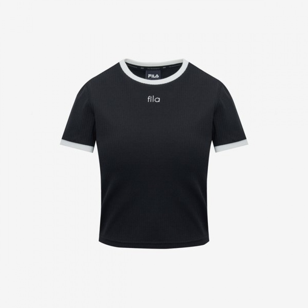 フィラ ロング キャップ内蔵 クロップ 半袖Tシャツ