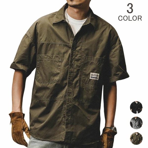 メンズファッションミリタリーシャツ カジュアルシャツ 半袖 作業服 通学 通勤 トップス 半袖シャツ 開襟シャツ ビジネス おしゃれ アーミーシャツ 夏服 aaa