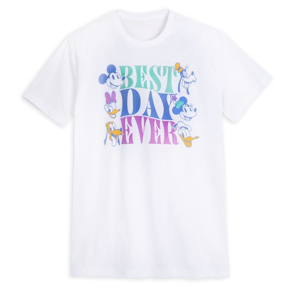 ディズニーミッキーマウス&フレンズ「ベスト・デイ・エヴァー」Tシャツ大人用