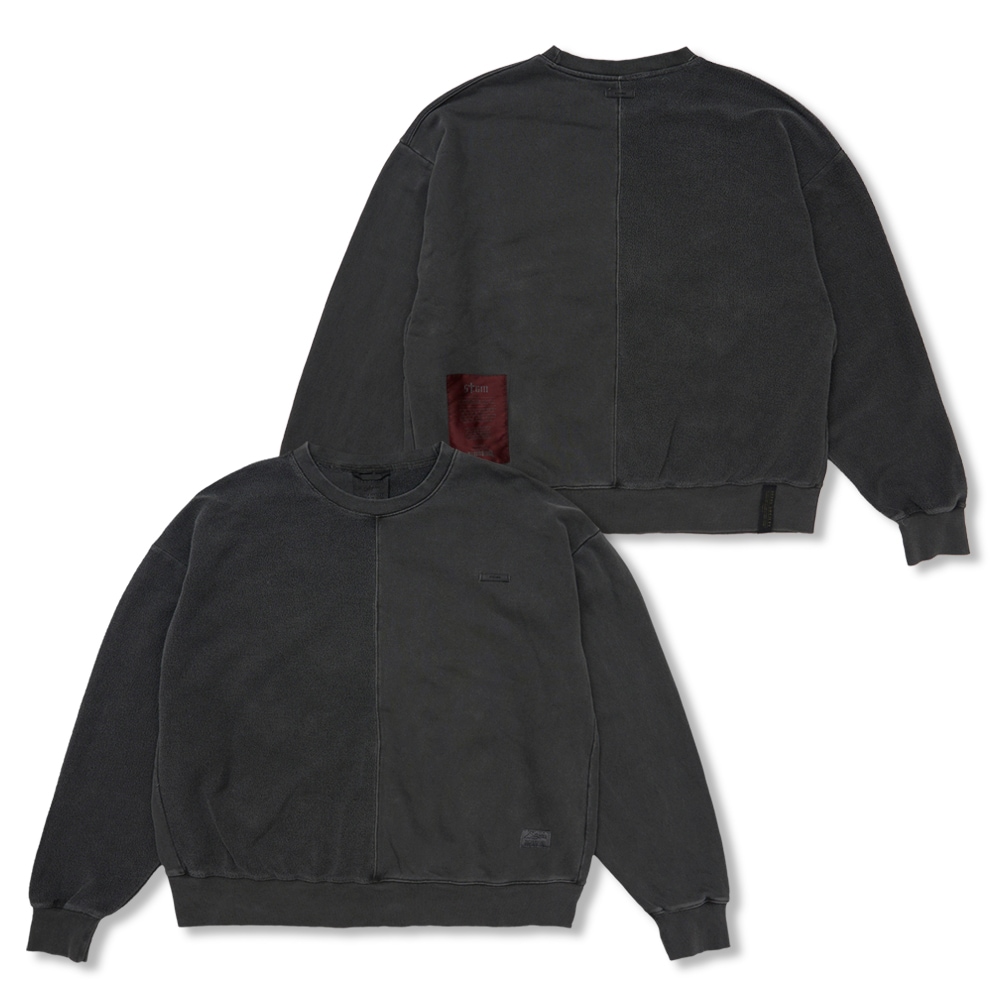 Insideout Docking Pigment Washed Oversized Crewneck Charcoal