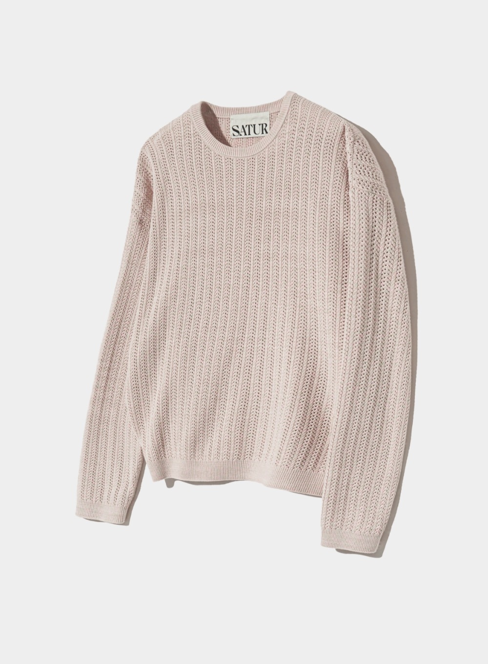 【SATUR】 IBIZA NATURAL MESHED KNIT : PERSIMMON PINK