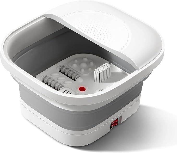 フットバス 保温機能付き 足湯 折りたたみ式フットバス 電動式 折り畳みフットバス 足湯バケツ 蓋付き バブル機能 コンパクト収納 省スペース 足浴桶 足湯器家で足湯 父母ギフト 敬老の日プレゼント