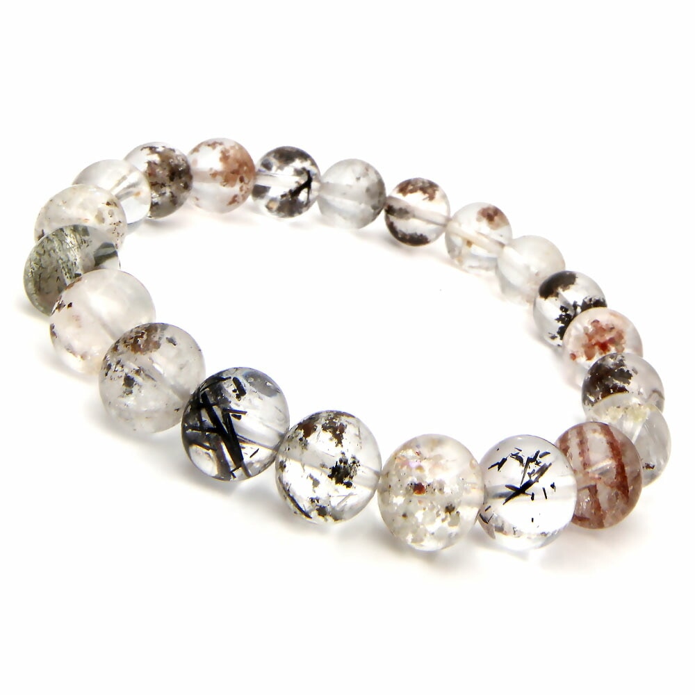 「1点もの 現品」 ガーデンルチルクォーツ ガーデンクォーツ ブレスレット 10mm パワーストーン ブレスレット レディース メンズ 天然石 数珠 アクセサリー メンズブレスレッ hh000012