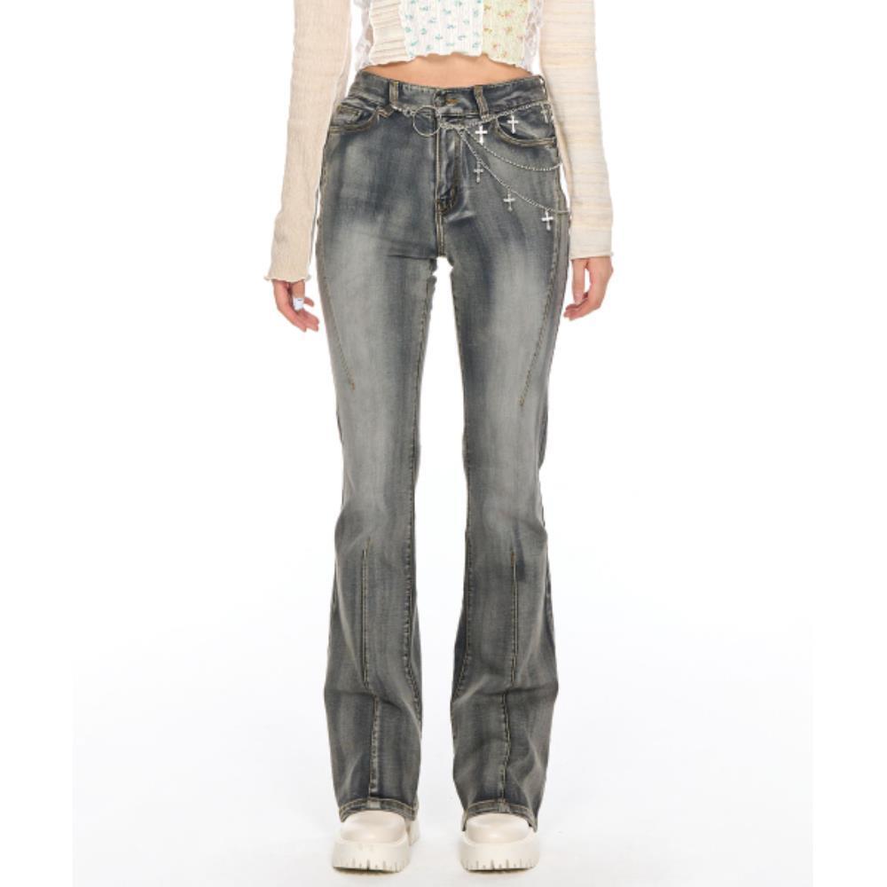 SCHISM INDUCING DARTS BOOTCUT JEANS GREY SB7PT05GY