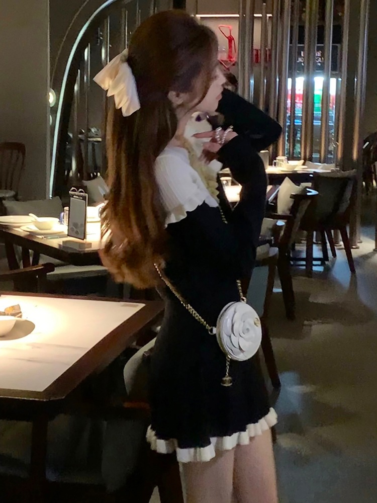 ドレスのプレミアムセンス女性のミルク部門はの完全なセットと2023年初秋の新しい小さな着用してください