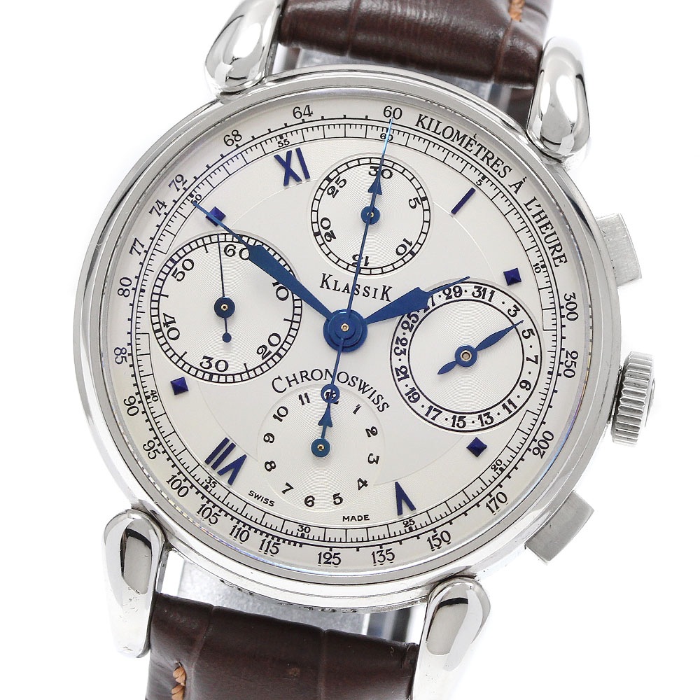 クロノスイス Chronoswiss CH7403 クラシック クロノグラフ 自動巻き メンズ 箱付き_930074【中古】