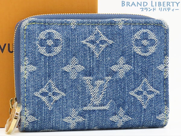 超美品ルイヴィトンモノグラムデニムLVリミックスポルトフォイユルー二つ折り財布コンパクト財布日本限定ブルーデニムM83160