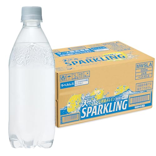 [炭酸水] サントリー 天然水スパークリング レモン ラベルレス 500ml ×24本