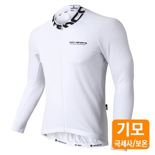 MCNSPORTSベーシックオーバーヒット起毛自転車長袖ジャージスノーホワイト