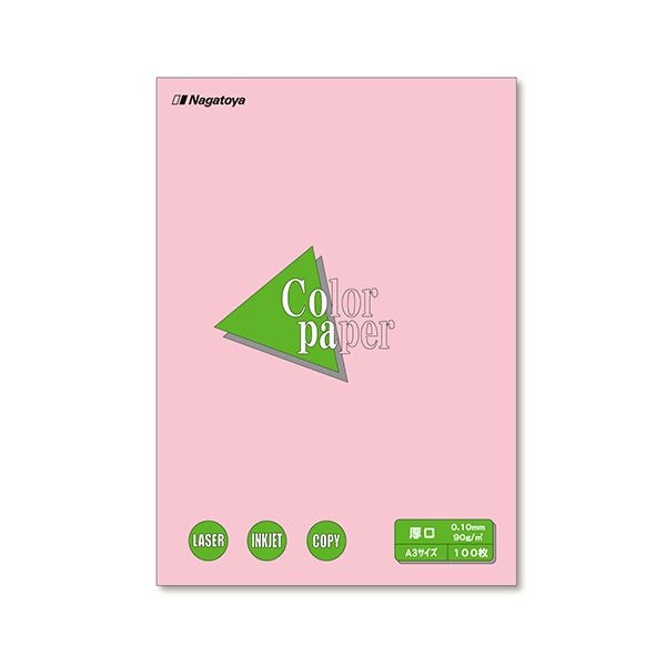 (まとめ) 長門屋商店 Color Paper A3 厚口 桃 ナ-1321 1冊(100枚) (×10セット)