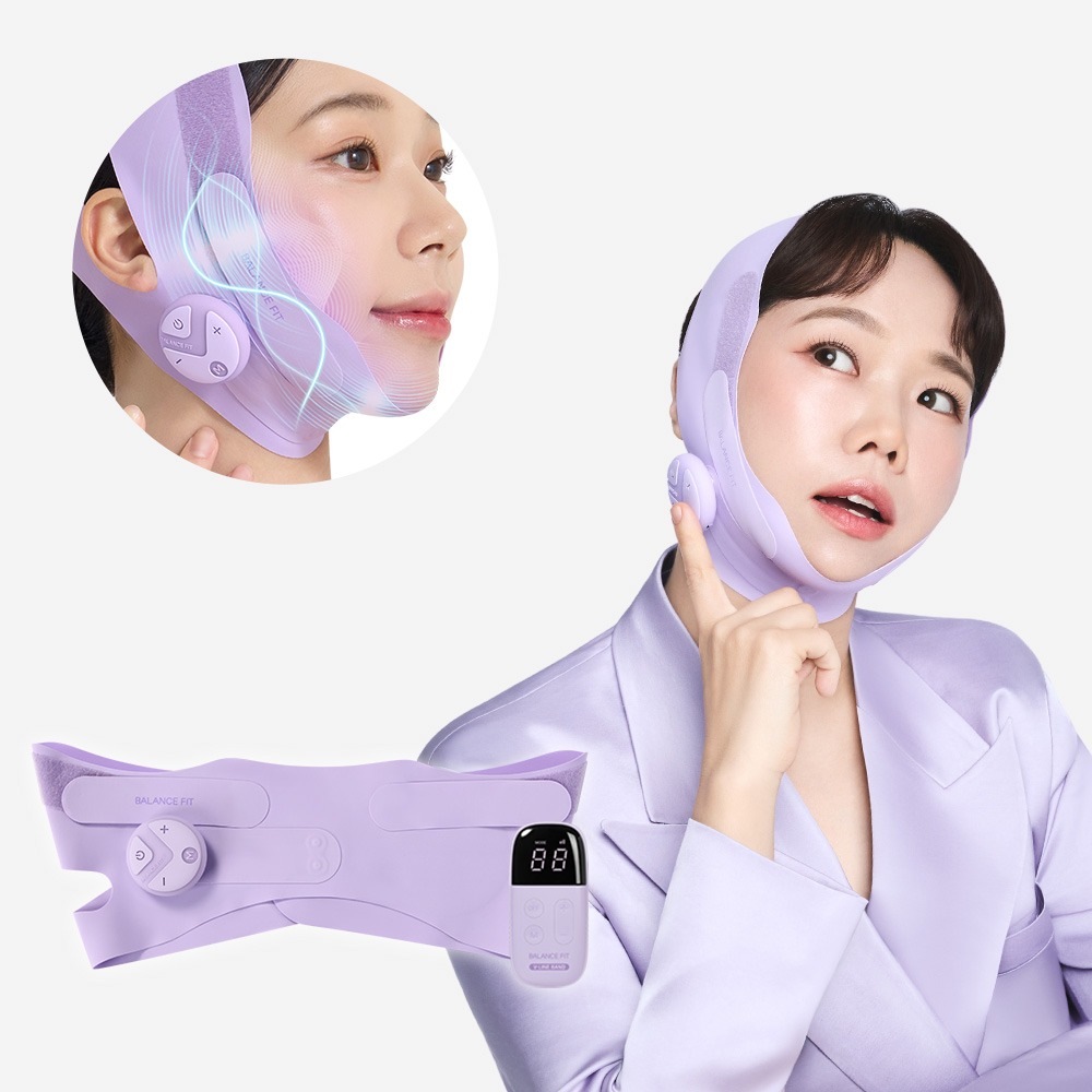 [自宅から20分！ 手軽なハリケア] バランスフィット EMS ブラインドラインバンド+大容量62パッチ フェイスフィット シワパッチ