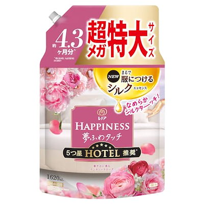 他サイト： レノア ハピネス 夢ふわタッチ 柔軟剤 アンティークローズ 詰め替え 1,620mL[大容量]の商品画像