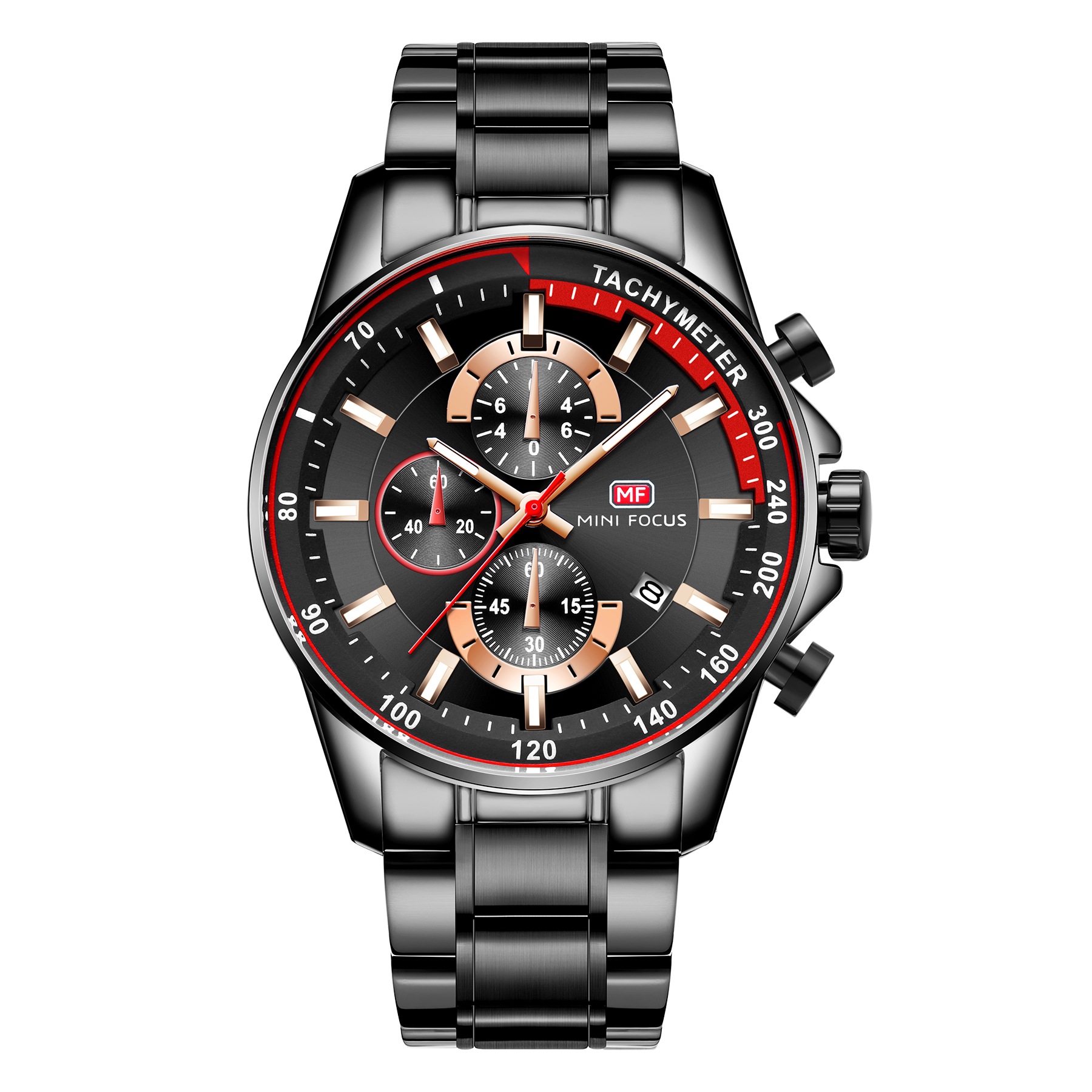送料無料 MINI FOCUS 腕時計 高級ブランド メンズ 多針 ビジネス ステンレス クロノグラフ ストップウォッチ クォーツ 多機能 スモールセコンド 日付 防水 夜光 オシャレ 男性 5,529円