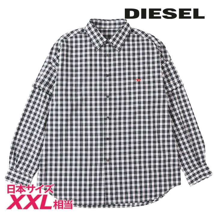 長袖コットンシャツ メンズ S-DOUBLER チェック柄 ダブルスリーブ die-m-t-f4-34h