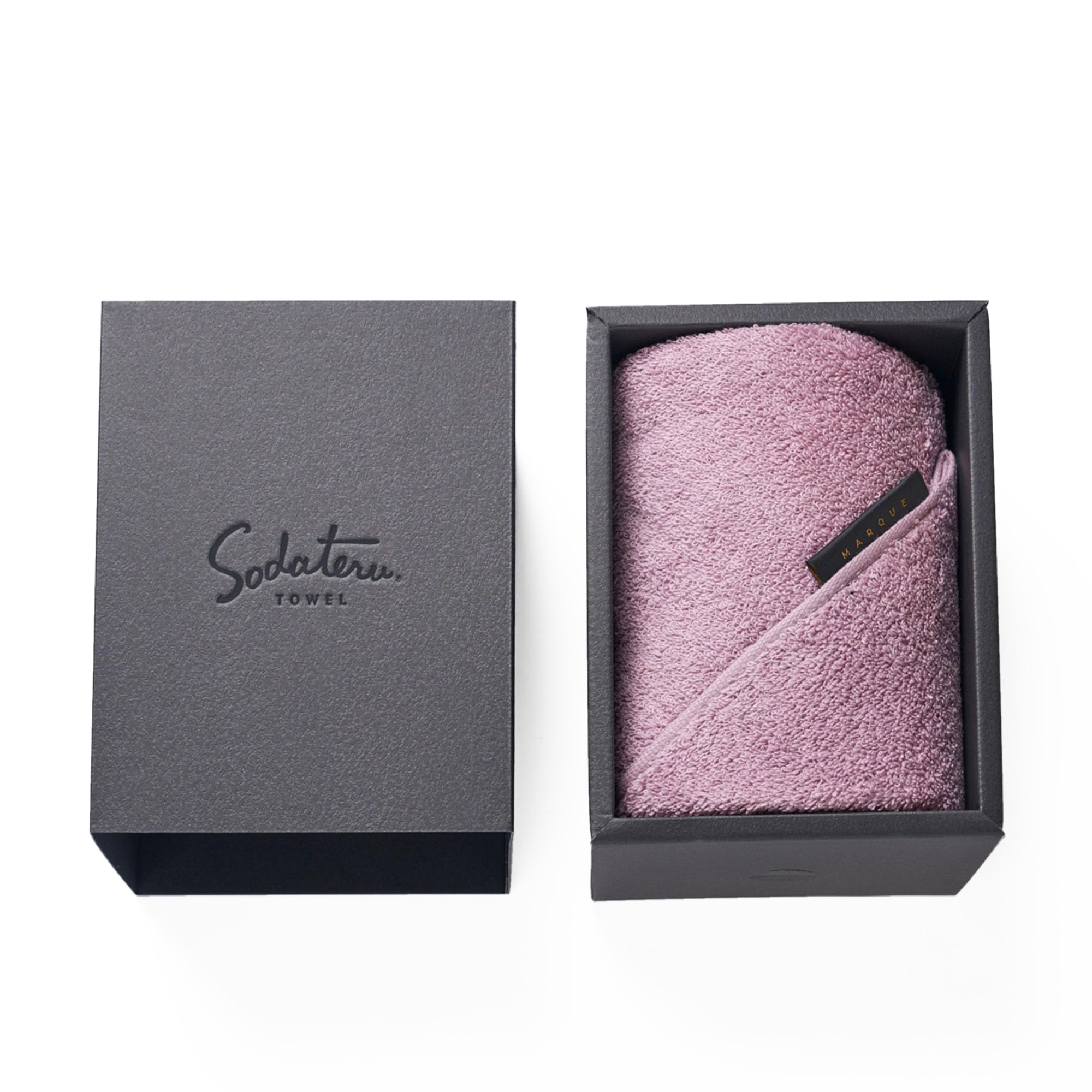 育てるタオル MARQUE ドゥミ(ミニバスタオル) モーヴ(アッシュピンク) 45×100cm 綿100％ ボックス入り 2200000001443