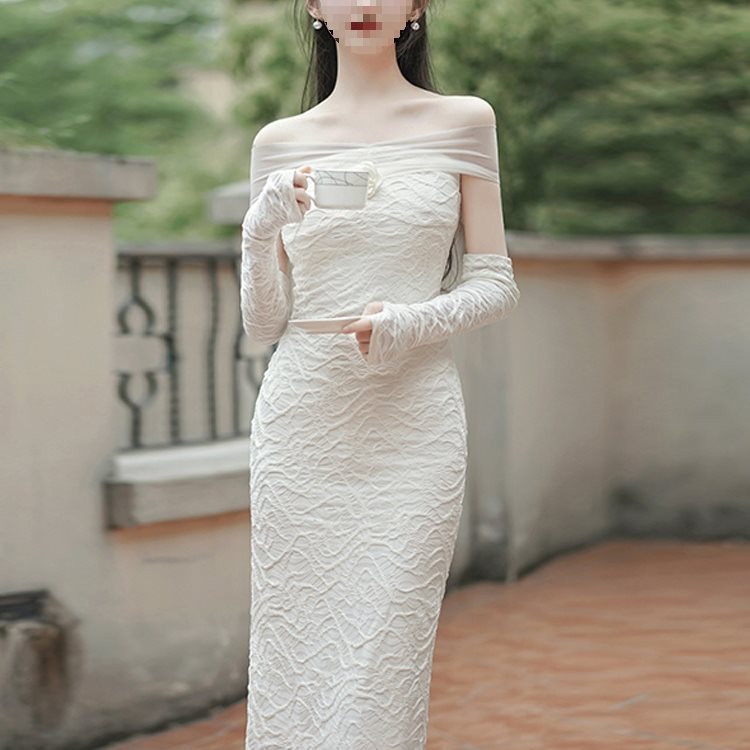 感法ウェディングドレス夏の女装白い婚約服人気のワンピース 6,354円