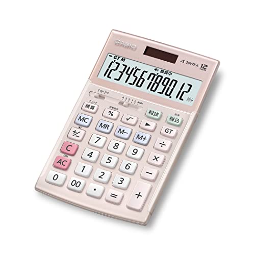 カシオ 本格実務電卓 12桁 検算機能 ジャストタイプ ピンク JS-20WKA-PK-N グリーン