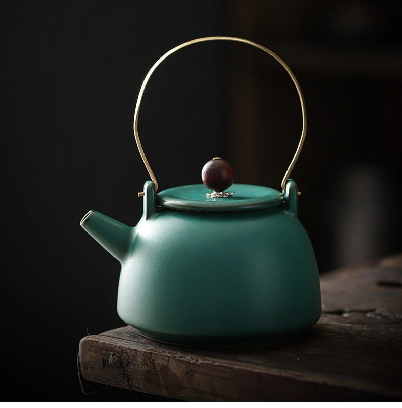急須 ティーポット セラミック 急須 陶釉 紅茶ポット 花茶 麦茶 茶器 おしゃれ 調理器具 耐熱 家族 レストラン用 大容量 レトロ ギフトボックス　結婚式や誕生日 祝日の贈り物