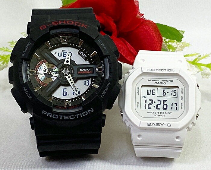 恋人たちのGショック ペアウオッチ G-SHOCK BABY-G ペア腕時計 カシオ 2本セット GA-110-1AJF BGD-565U-7JF 電池式 アナデジ デジタル お揃い 人気 婚