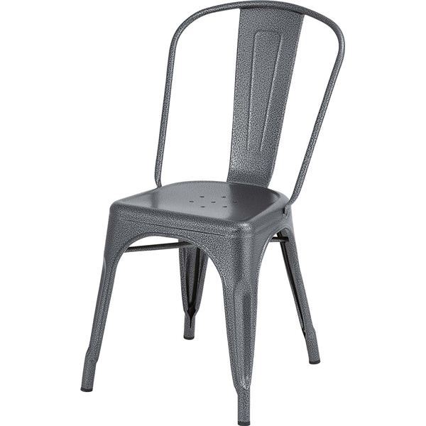 (4脚セット) スタッキングチェア パーソナルチェア 幅45cm ブラック スチール クレールチェア リビング ダイニング