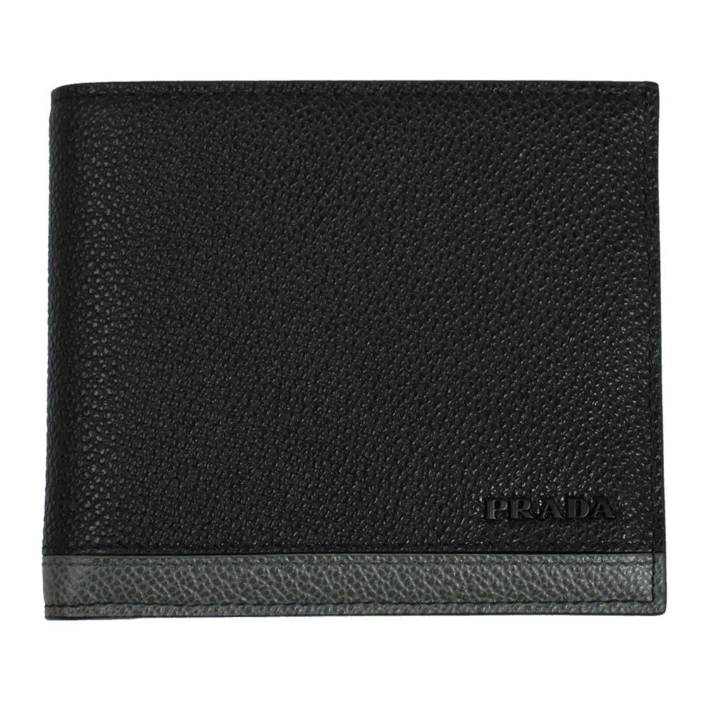 二つ折り札入れ 型押しレザー ブラック/グレー アウトレット ギャランティカードなし 2MO513 2CIH F0R8F 38,870円