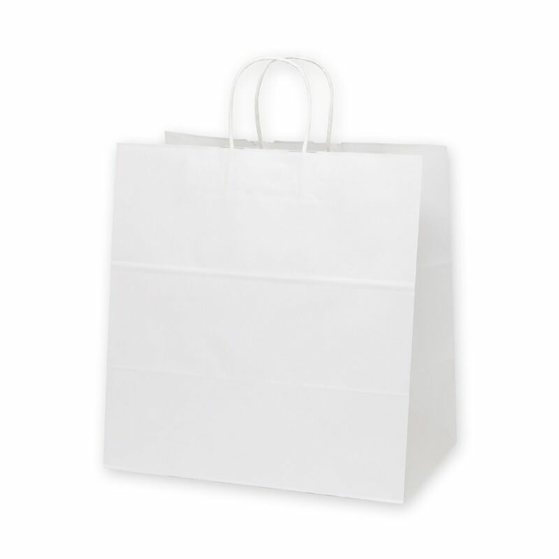 シモジマ HEIKO 手提げ紙袋 25チャームバッグ 25CB 38-4 晒白無地 50枚 幅380xマチ250x高395mm 003291000