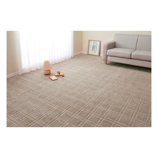 平織カーペット シオン 抗菌 防臭 カット可 本間8帖 約382×382cm グレー 600098780