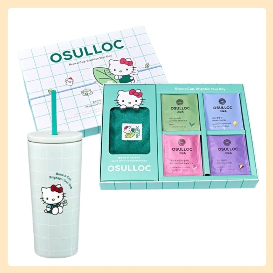 [OsullocXハローキティ]ティーガーデンエディション+ハローキティポーチ+タンブラー550ml ギフト(紙袋付き)