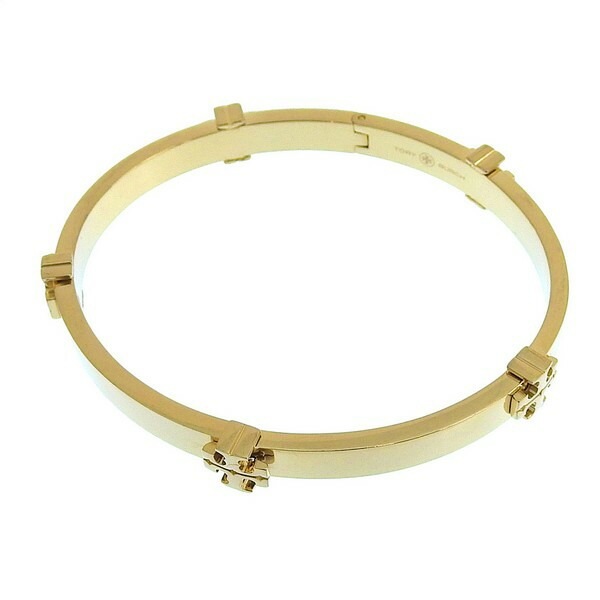 トリーバーチ アクセサリー レディース バングル ブレスレット アウトレット ゴールド CLASSIC LOGO HINGE BANGLE 145434-720L TORY BURCH