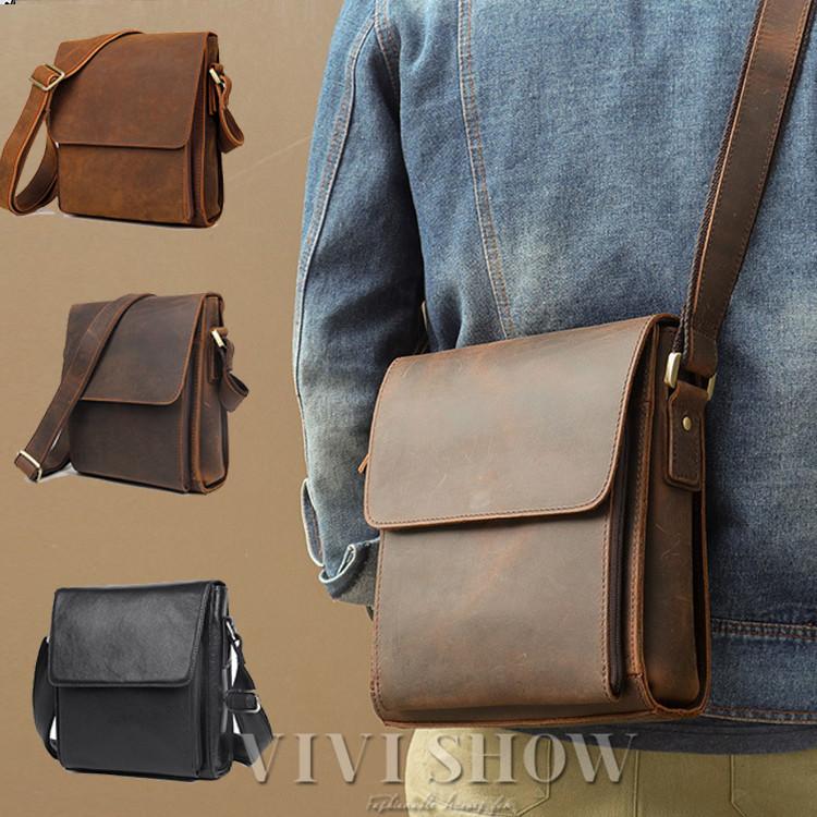 ショルダーバッグ メンズ 厚手レザー 本革 牛革 大容量 お出かけ メッセンジャーバッグ 肩掛け 斜めがけ 彼氏 父の日 ギフト プレゼント