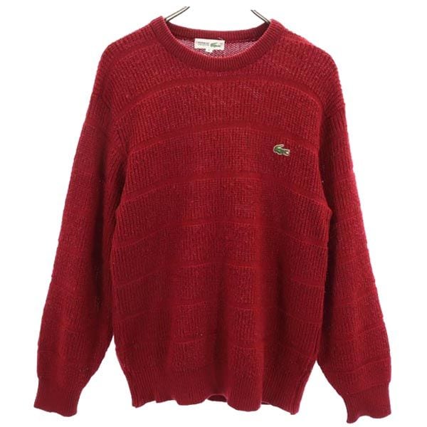 ウールブレンド 長袖 ニット 3 レッド系 セーター ロゴ メンズ
