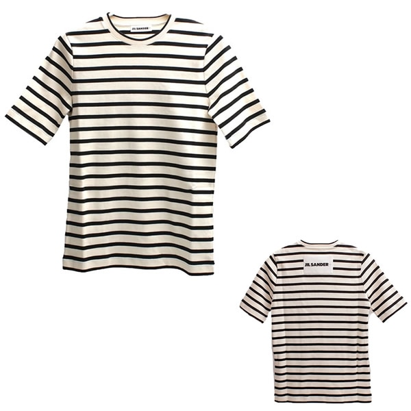 Tシャツ J40GC0111-J46497-080 レディース クリーム ブラック ボーダー