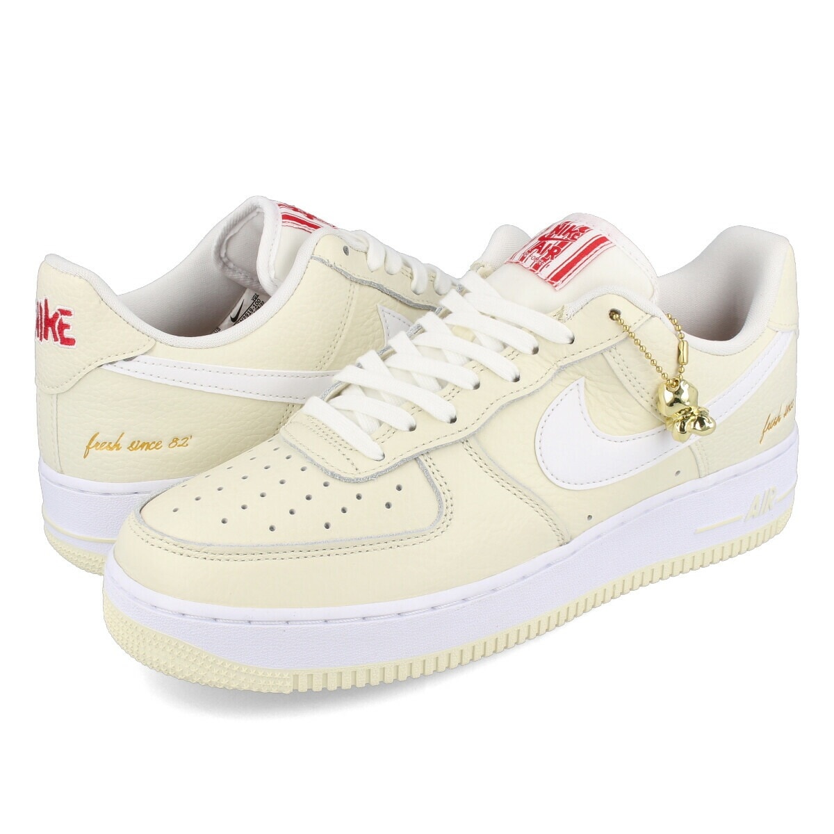 AIR FORCE 1 07 PREMIUM EMB COCONUT MILK/WHITE/UNIVERSITY RED 【POPCORN】
