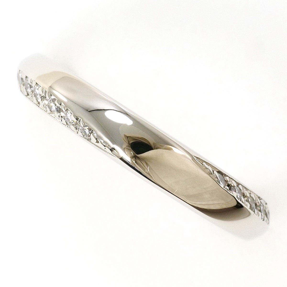 アイプリモ PT900 プラチナ リング・指輪 8号 ダイヤモンド 0.11ct ブルーダイヤ（ct刻印なし） 総重量約4.0g 中古