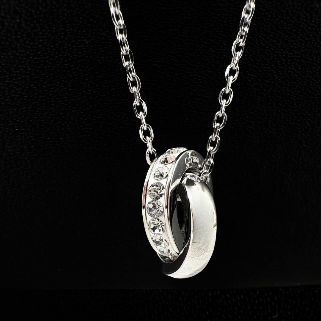 正規品 ナチュラルピュア エタニティリング ネックレス ダイヤモンド レディース ペンダント リング シンプル 上品 シルバーカラー サージカルステンレス 金属アレルギー 対応 結婚式 結婚記念日 誕