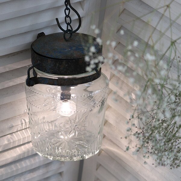 ランプ LED チェーン ヴィンテージ コードレス 吊り下げ 丸型 柄入り ビン （ おしゃれ 照明