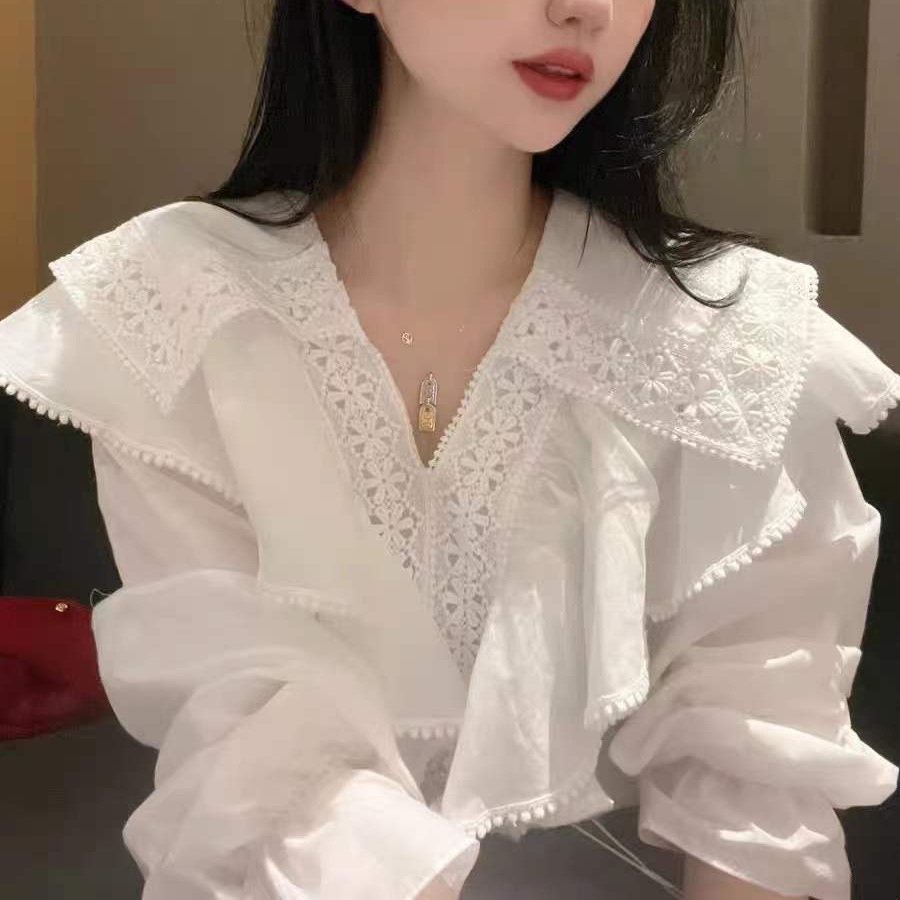 OH0080 ラッフルフリル セーラー ブラウス